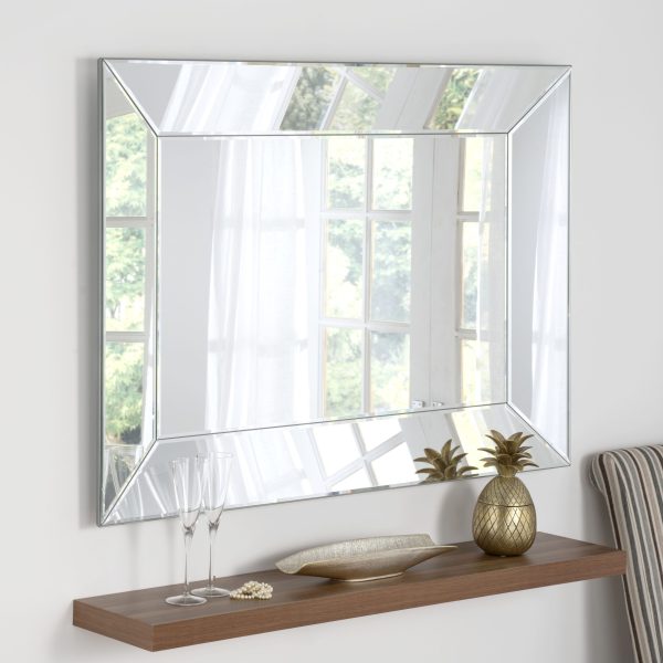 ART58/SILVER Art Deco Mirror Soft Silver 106.68cm x 182.88cm