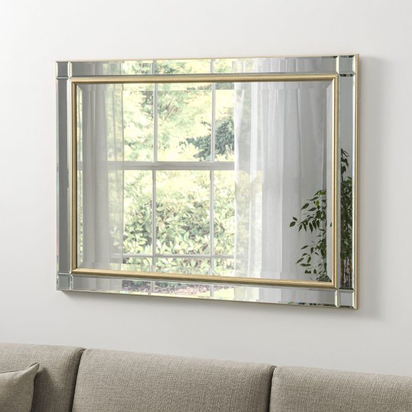 VENETIAN/SILVER Contemporary Mirror Brass 75cm x 105.5cm