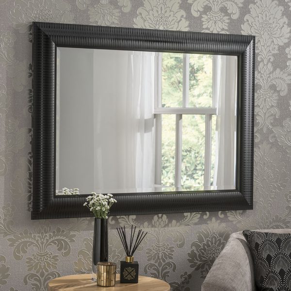 YG226 Rectangular framed Mirror Black 168.5cm x 77cm