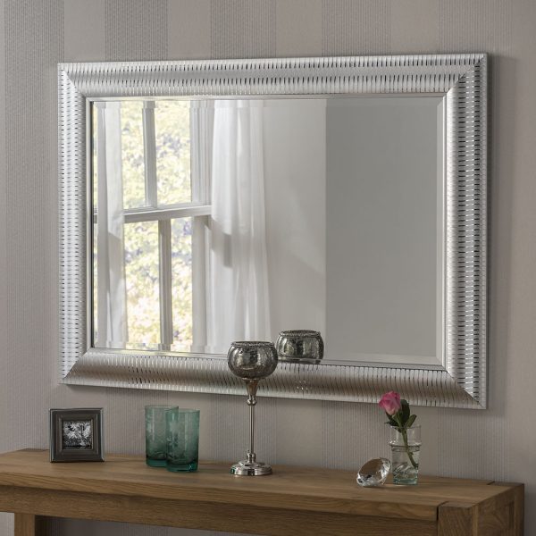 YG226 Rectangular framed Mirror Silver/Chrome 130.5cm x 46.5cm