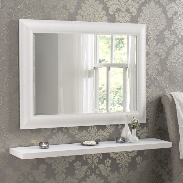 YG226 Rectangular framed Mirror White 130.5cm x 107.5cm