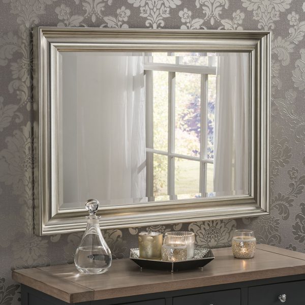 YG601 Rectangular framed Mirror Silver 130.5cm x 107.5cm