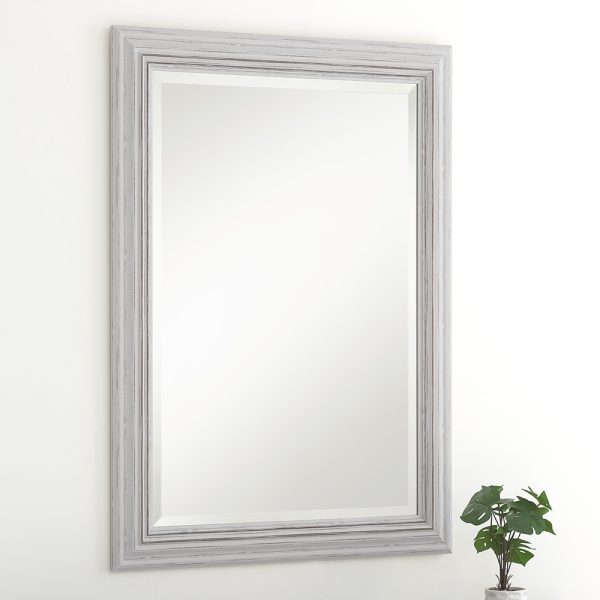 YG701 Rectangular framed Mirror Distressed White 75cm x 128.5cm