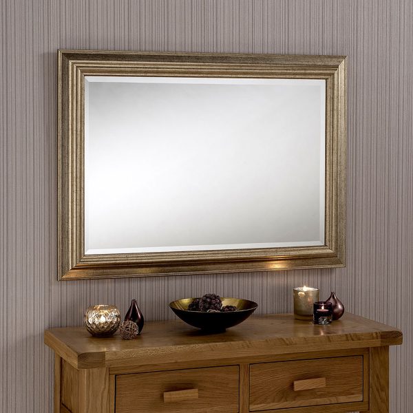 YG778 Rectangular framed Mirror Champagne 91cm x 66cm