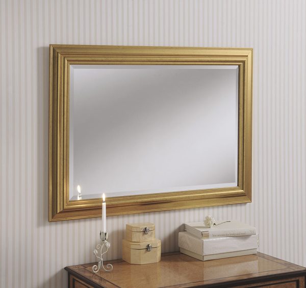 YG778 Rectangular framed Mirror Gold 129.5cm x 76cm